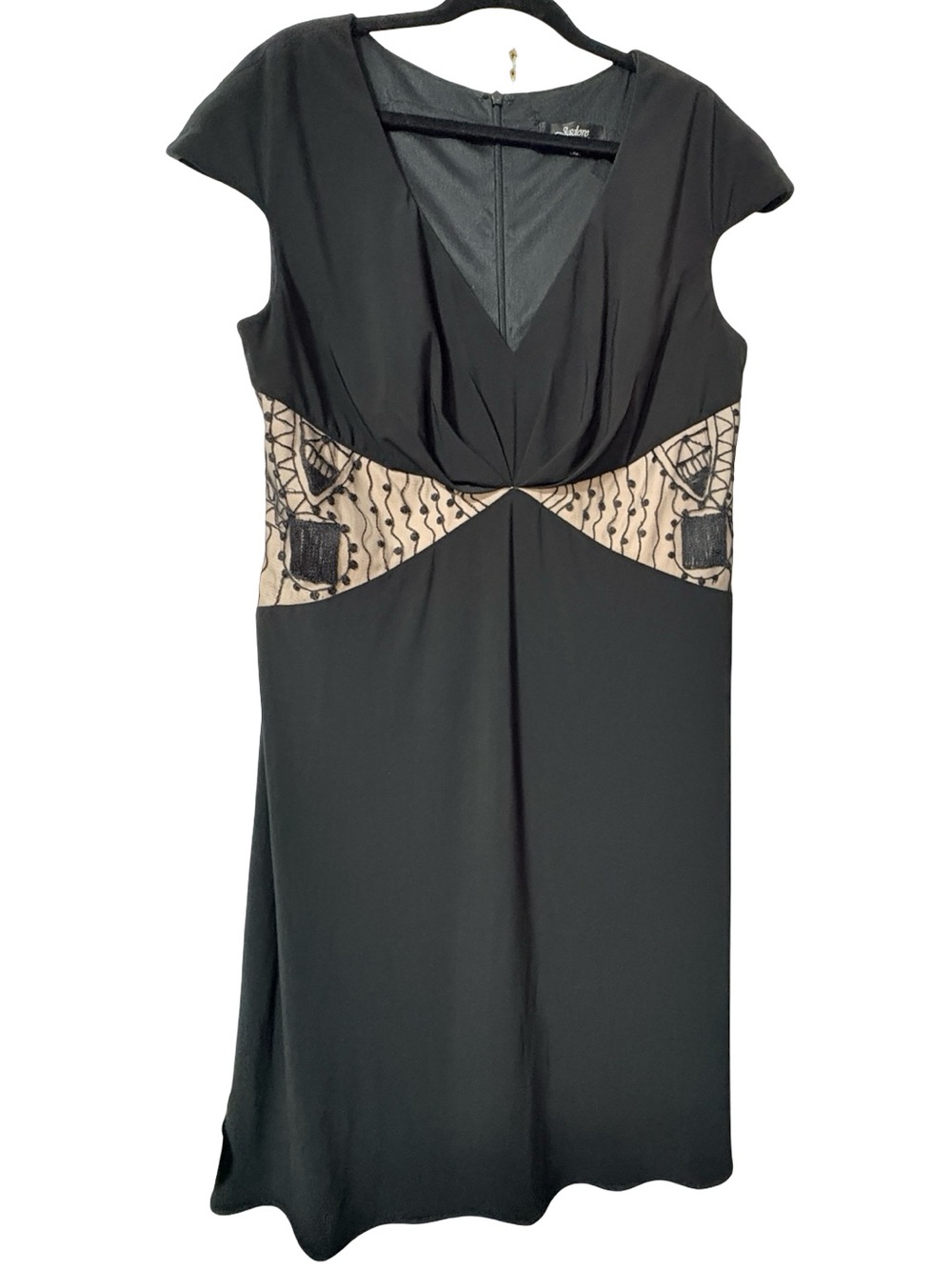 J’Adore Evening Black Embroidered Cocktail Dress NWOT Size 18